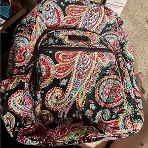Vera Bradley Black and Pink Paisley Backpack